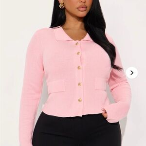 Fashion Nova Pink Cardigan Sweater